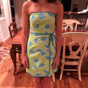 Lilly Pulitzer Strapless Sea Turtle Dress